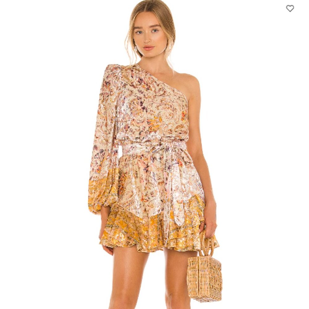 HEMANT AND NANDITA - Kalon One Shoulder Belted Mini Dress - NWOT